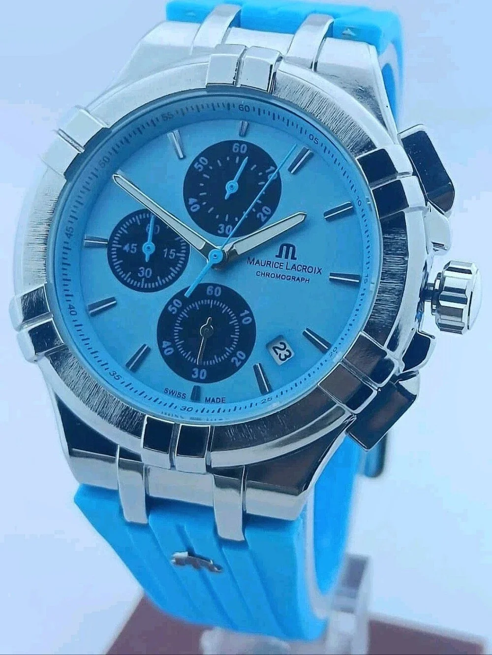 Maurice Lacroix Blue Chronograph Quartz Watch Refurbished